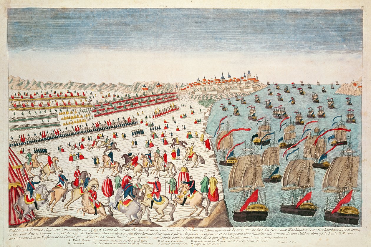 Bitwa pod Yorktown, 19 października 1781 r. autorstwa French School