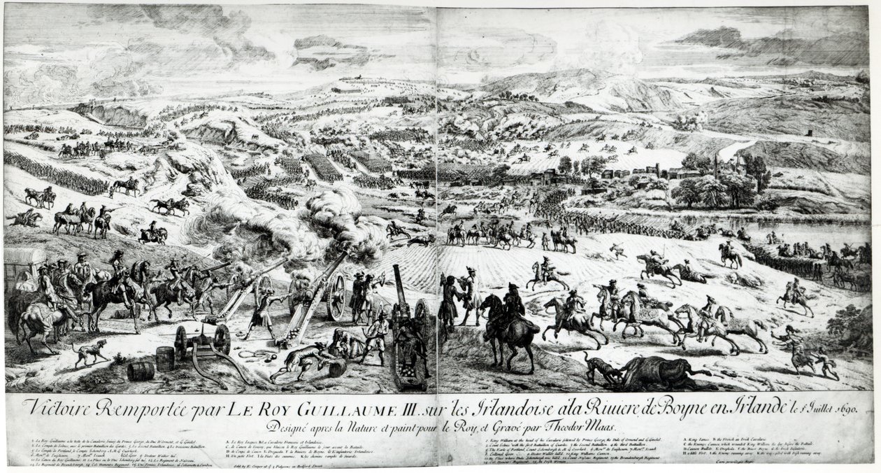 Bitwa pod Boyne, c.1690 autorstwa French School