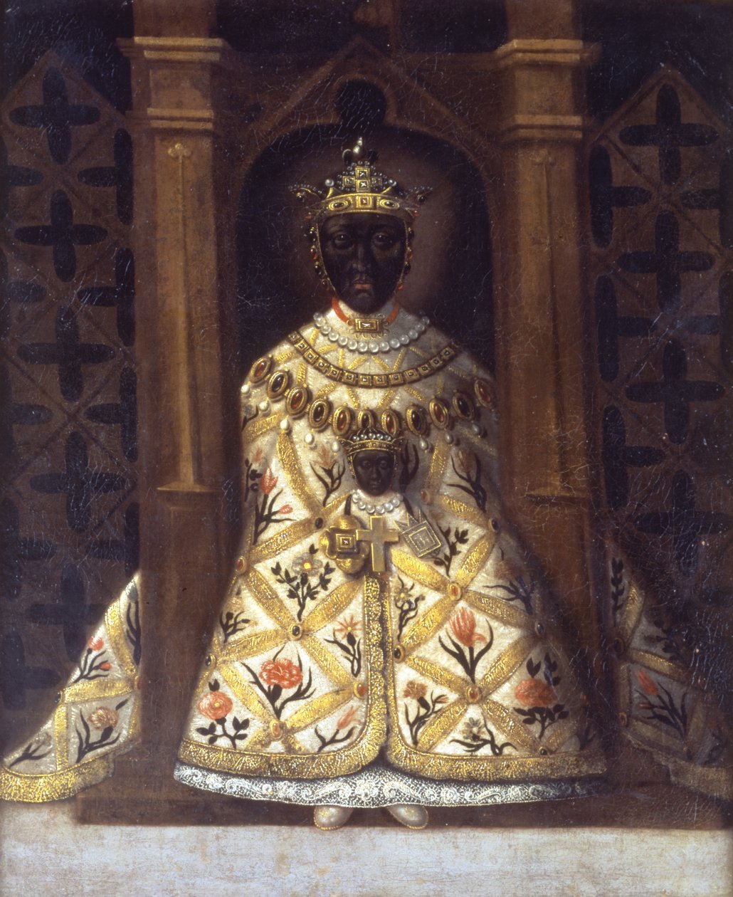 Czarna Dziewica w Chadaraita podarowana przez Ludwika XI (1423-83) autorstwa French School