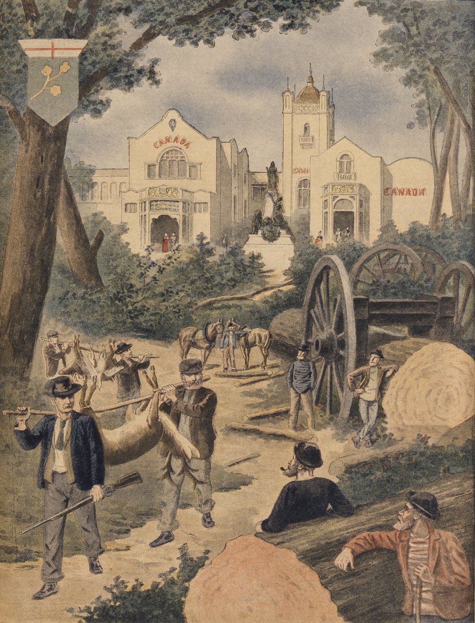 Pawilon Kanadyjski na Wystawie Światowej 1900, Paryż, ilustracja z Le Petit Journal, 11 listopada 1900 autorstwa French School