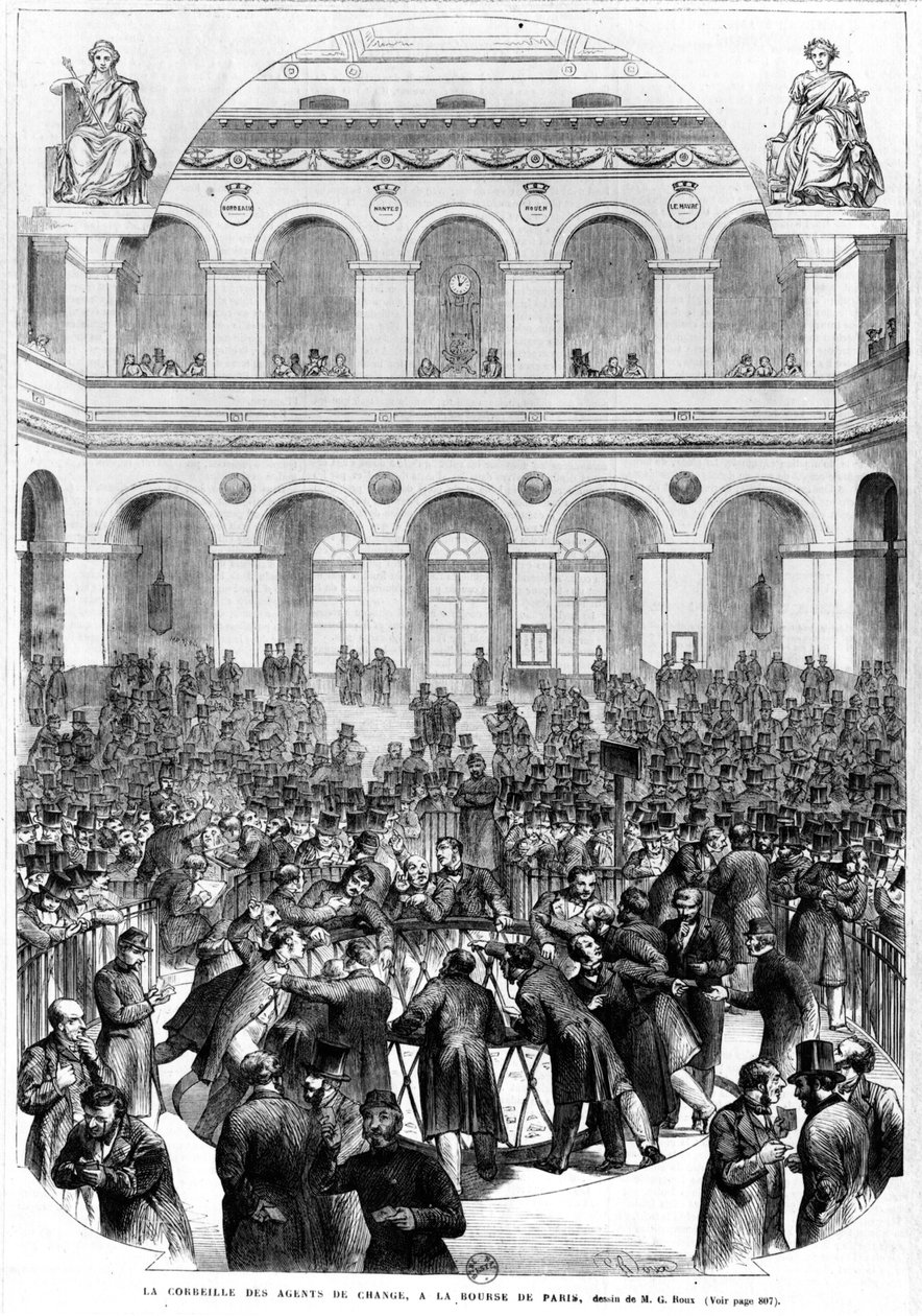 „Corbeille” na giełdzie paryskiej, 1873 r. autorstwa French School