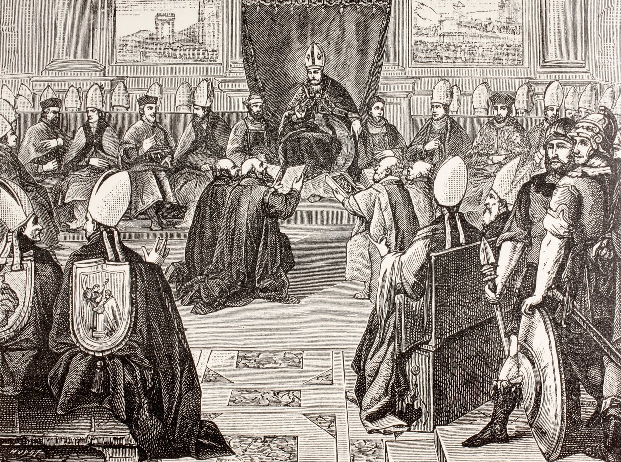 Sobór w Vienne, z książki „Życie wojskowe i religijne w średniowieczu” Paula Lacroix, opublikowane w Londynie ok. 1880 r. autorstwa French School