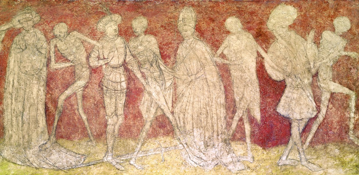 Taniec Śmierci, z chóru (tempera na kamieniu) autorstwa French School
