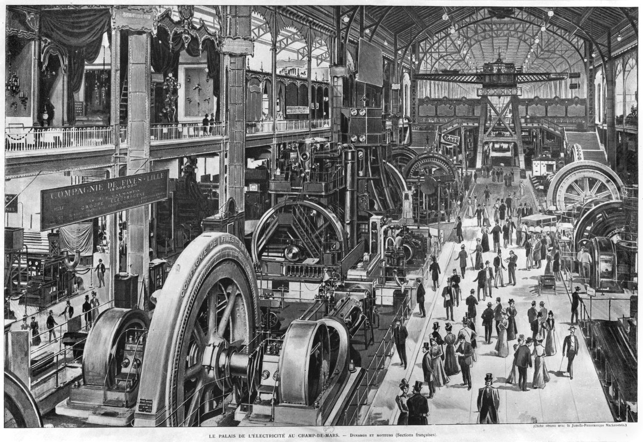 Francuska Galeria Maszyn Elektrycznych na Wystawie Powszechnej 1900 autorstwa French School