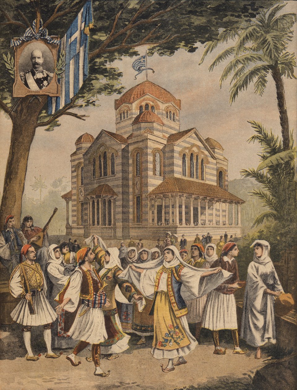 Pawilon Grecki na Wystawie Światowej 1900, Paryż, ilustracja z Le Petit Journal, 6 maja 1900 autorstwa French School