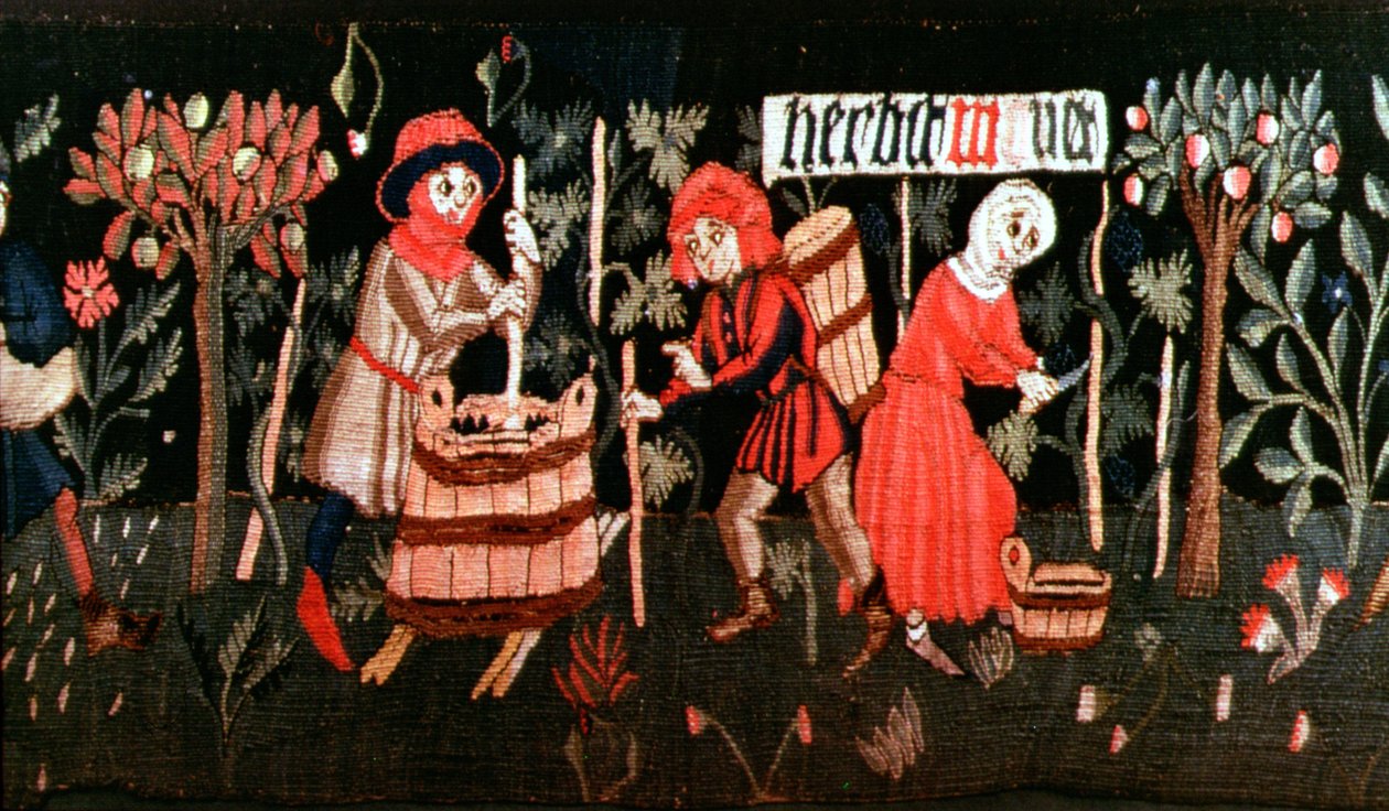 Prace miesięcy, Alzacja, połowa XV w. (wełna i len) autorstwa French School