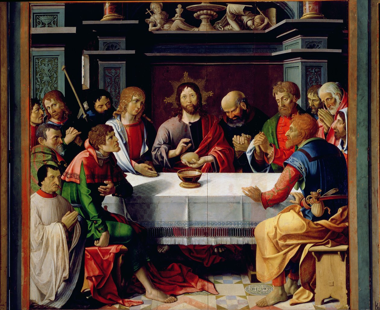 Ostatnia Wieczerza, centralny panel z Tryptyku eucharystycznego, 1515 autorstwa French School