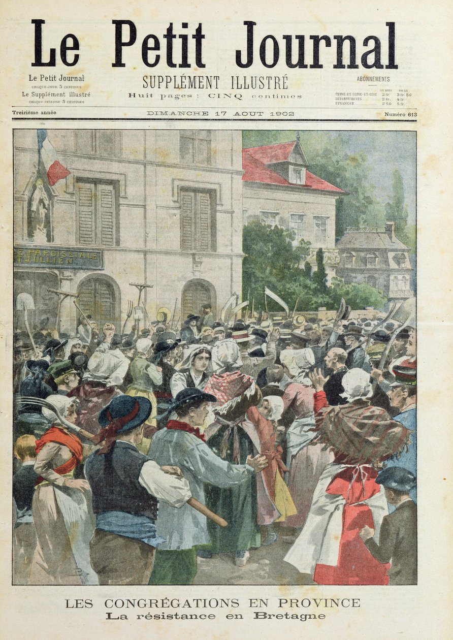Ruch oporu w Bretanii, z „Le Petit Journal”, 17 sierpnia 1902 r. autorstwa French School