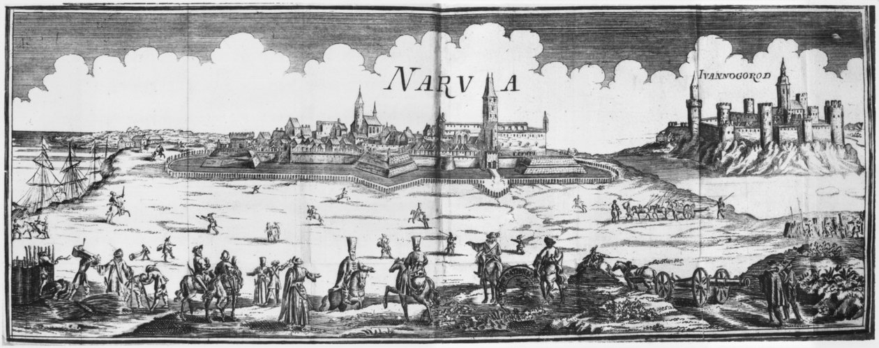 Armia rosyjska oblegająca Narwę w 1700 autorstwa French School