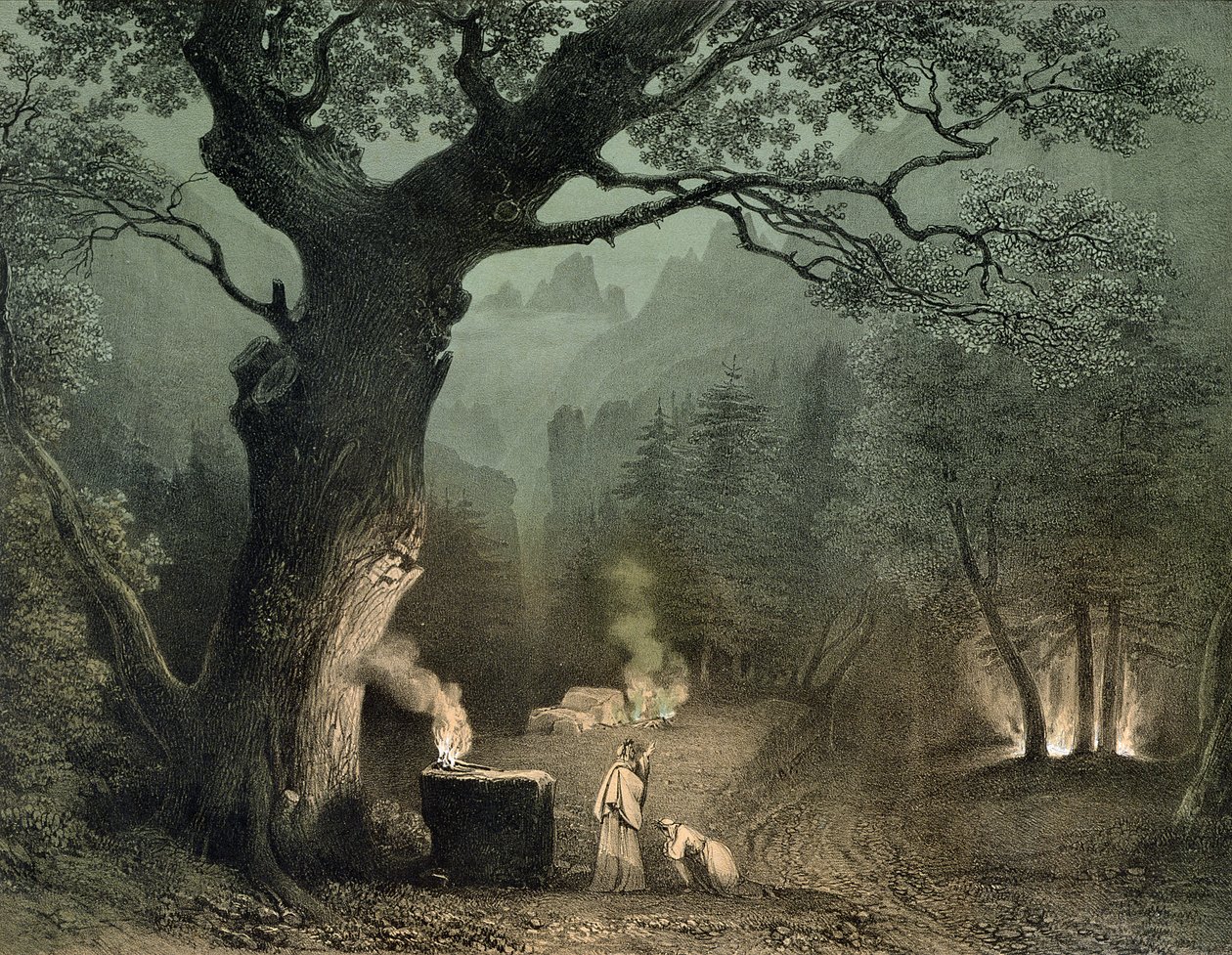 Święty Gaj Druidów, z opery „Norma” Vincenzo Belliniego (1802-35) autorstwa French School