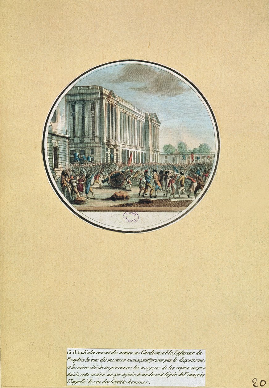 Przejęcie broni z Garde-Meuble de Paris, 13 lipca 1789 autorstwa French School