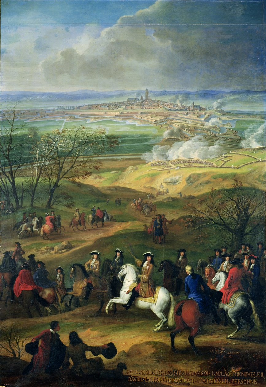 Oblężenie Mons przez Ludwika XIV (1638-1715) 9 kwietnia 1691 autorstwa French School