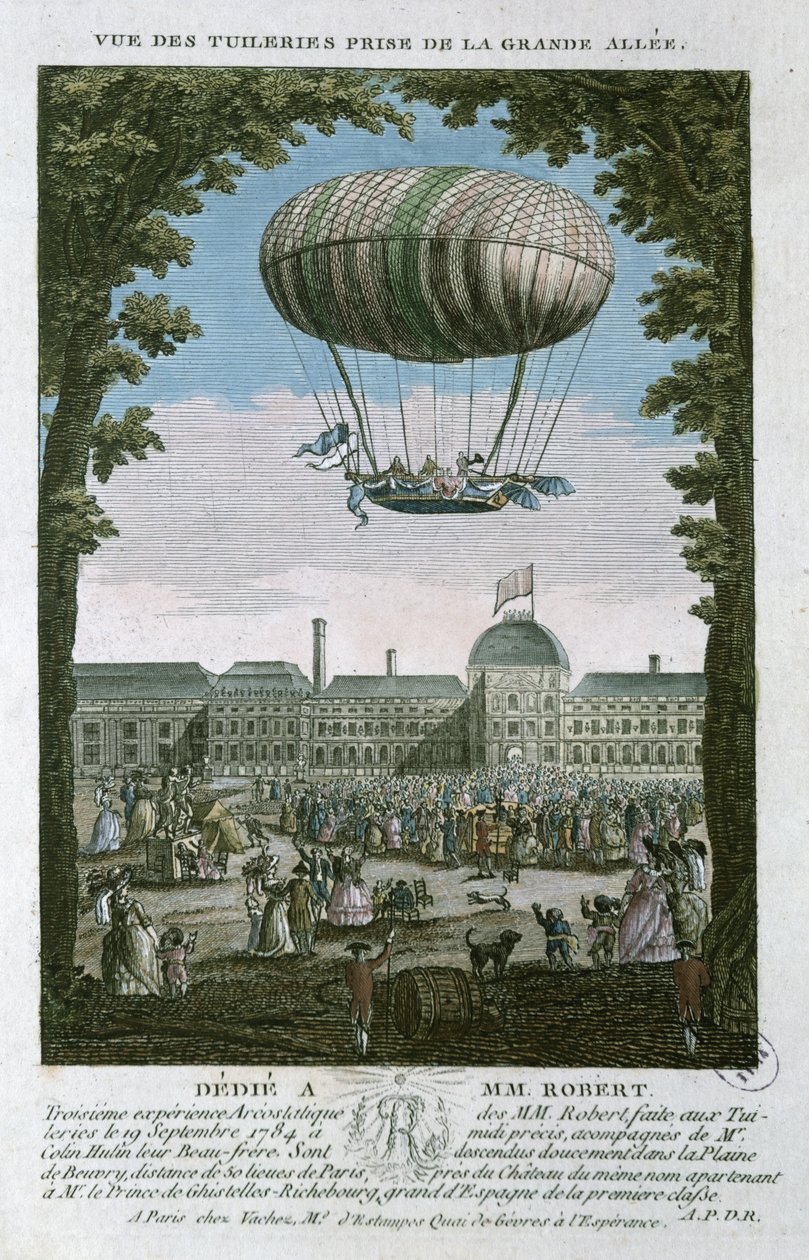 Trzecia ucieczka Mikołaja Roberta (1761-1828) i jego brata z Tuileries, 19 września 1784 autorstwa French School