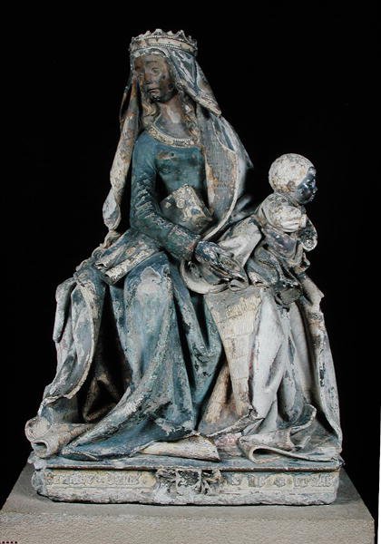 Dziewica z Dzieciątkiem z Notre-Dame de Grace (kamień polichromowany) autorstwa French School