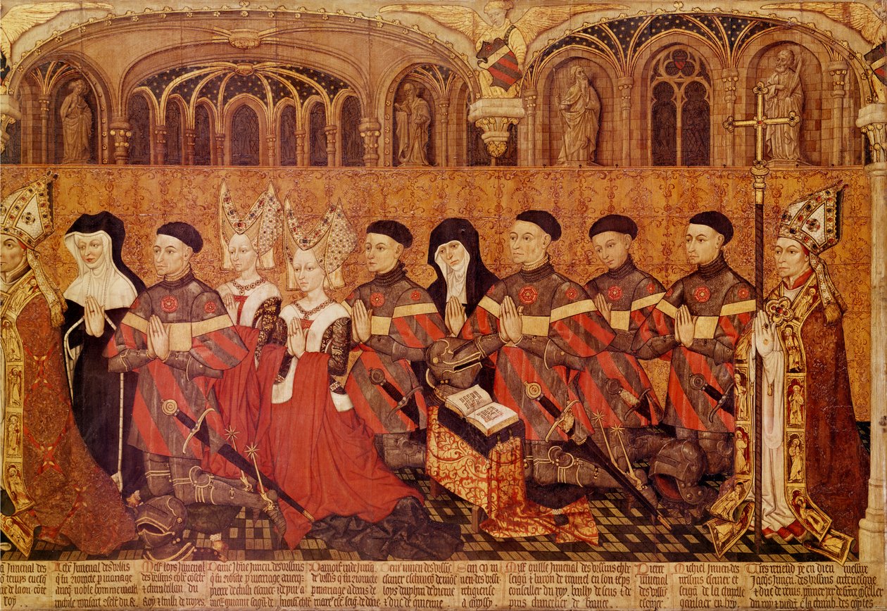 Dzieci Jeana I Jouvenela des Ursins (1360-1431) i jego żony Michelle de Vitry (zm.1456), 1445-49 (detal z 375725) autorstwa French School