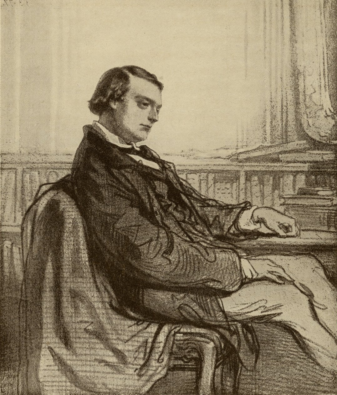 Teodor de Banville (1823-91) autorstwa French School