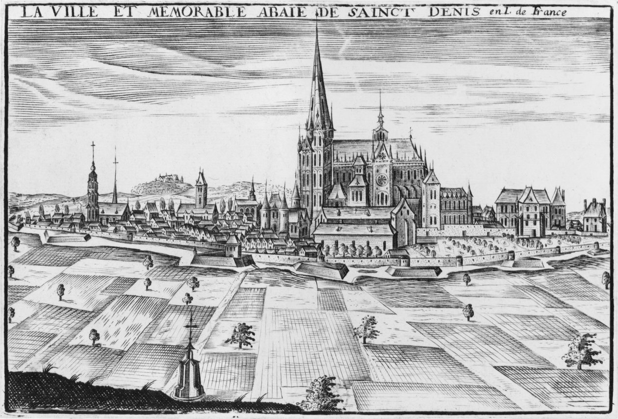 Miasto i pamiętne opactwo Saint-Denis autorstwa French School