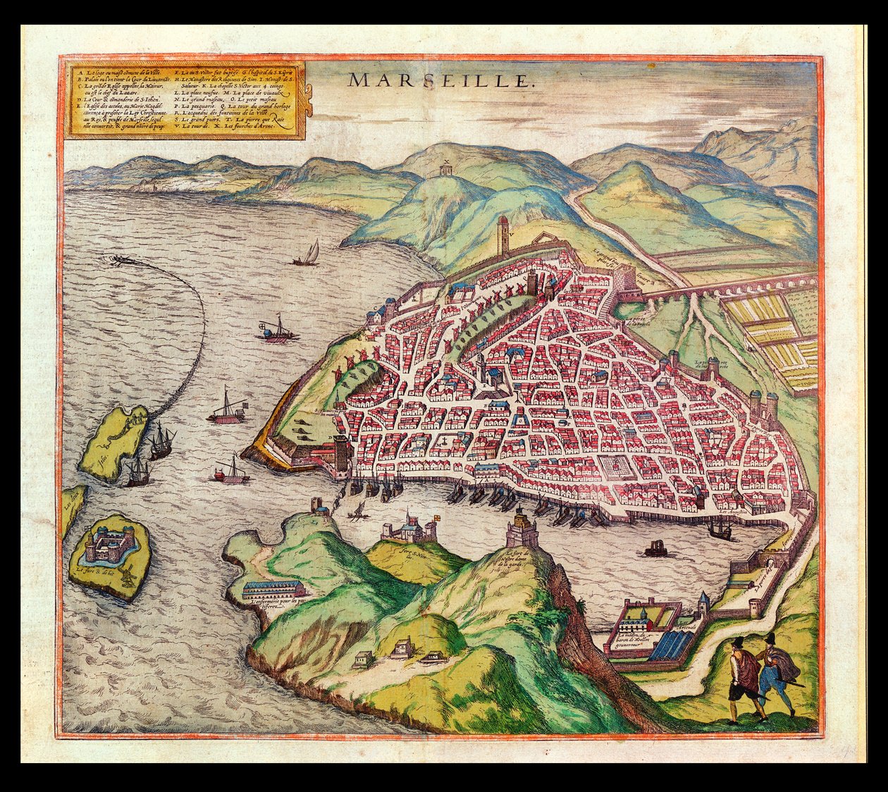 Widok Marsylii, 1574 autorstwa French School
