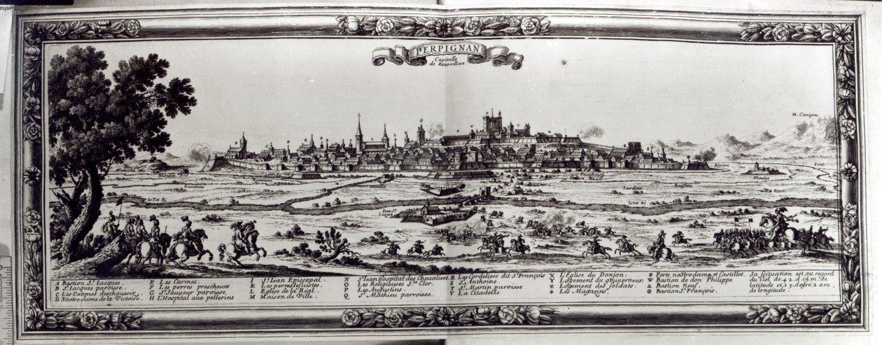 Widok Perpignan, południowa Francja, ok. 1645 autorstwa French School