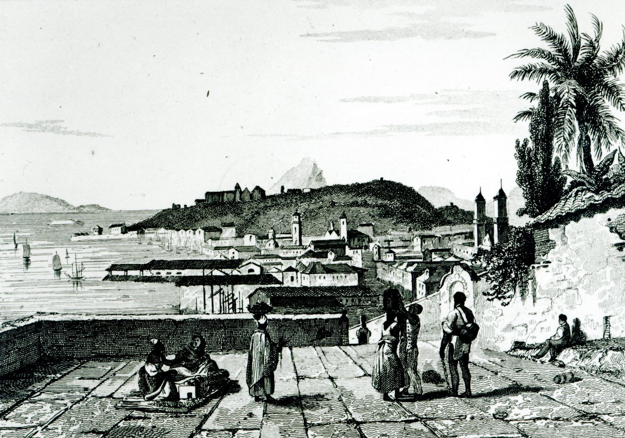 Widok Rio de Janeiro z kościoła St.Bento rysowany przez Fleury, rytowany przez Auberta, 1838 autorstwa French School