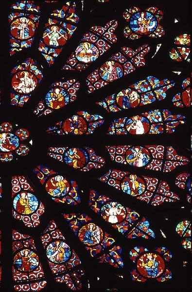 West Rose Window, fragment ze Śmierci Najświętszej Maryi Panny, ok. 1270 (zob. też 220813) autorstwa French School