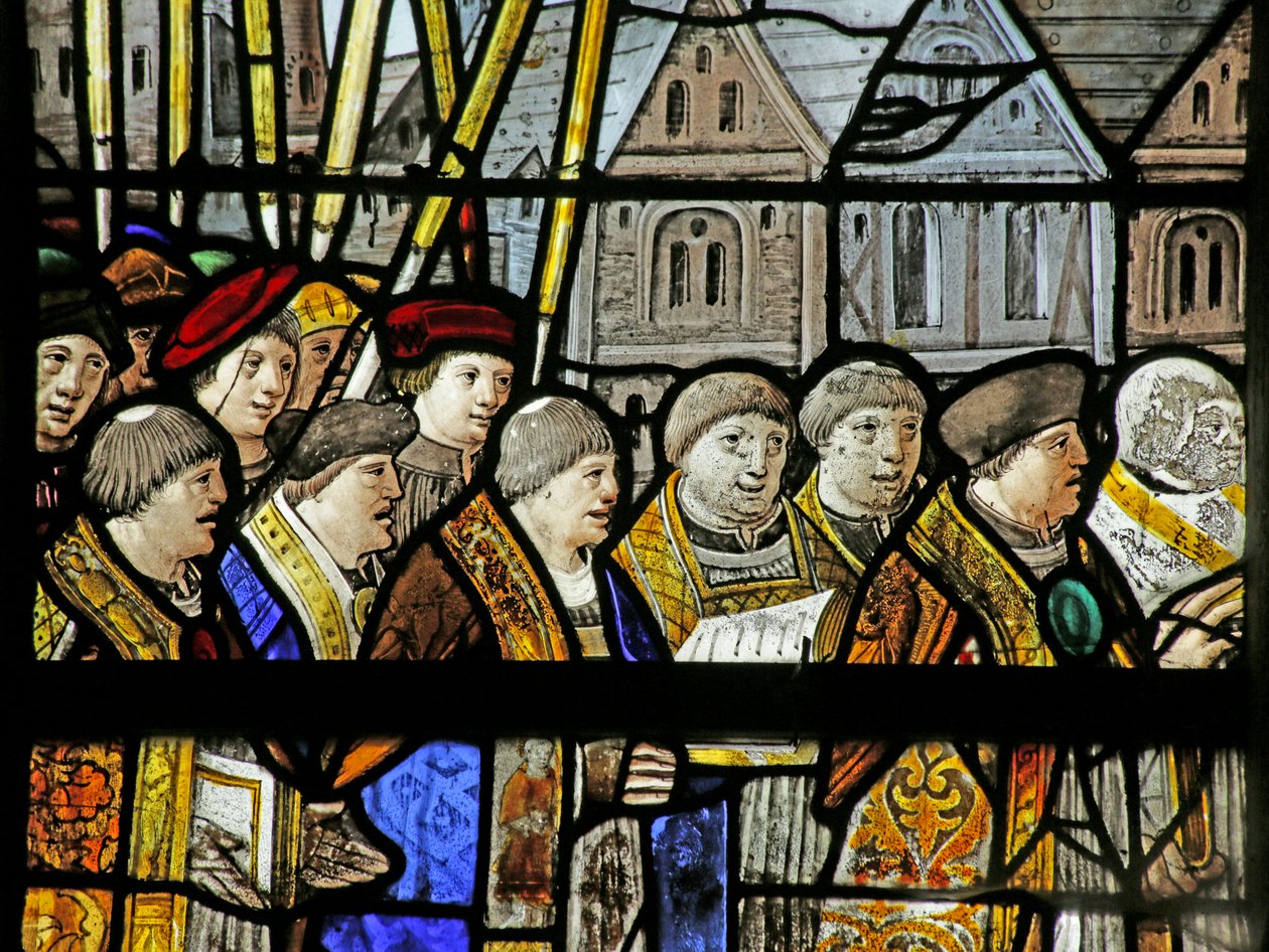 Okno przedstawiające procesję Najświętszego Sakramentu, fragment z 2921654, 1530 autorstwa French School