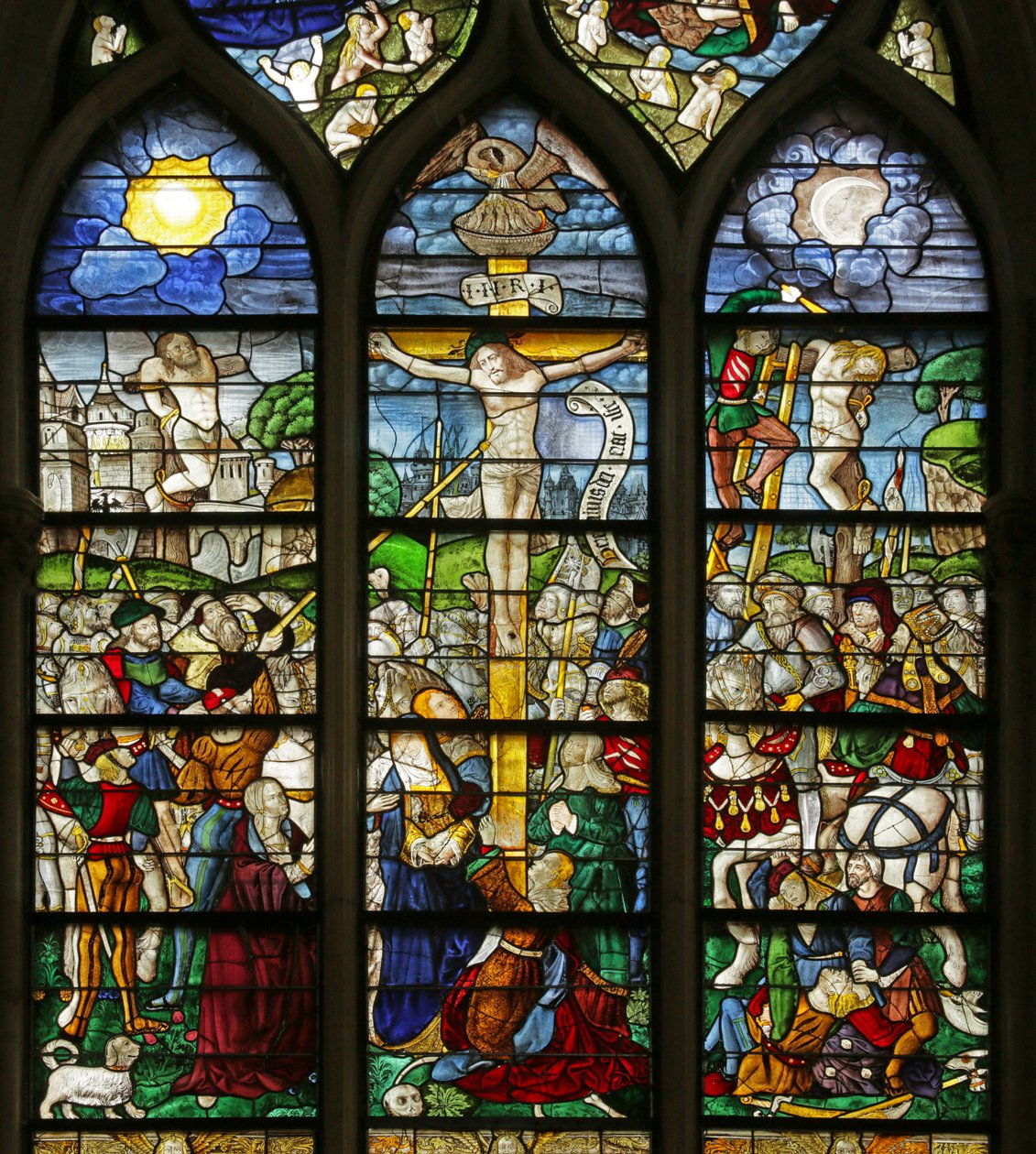 Okno przedstawiające sceny Ukrzyżowania i Męki Pańskiej, fragment 2921604 autorstwa French School