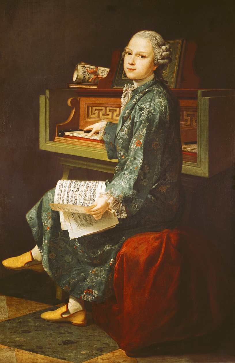 Młody człowiek przy klawikordzie, 1767 autorstwa French School