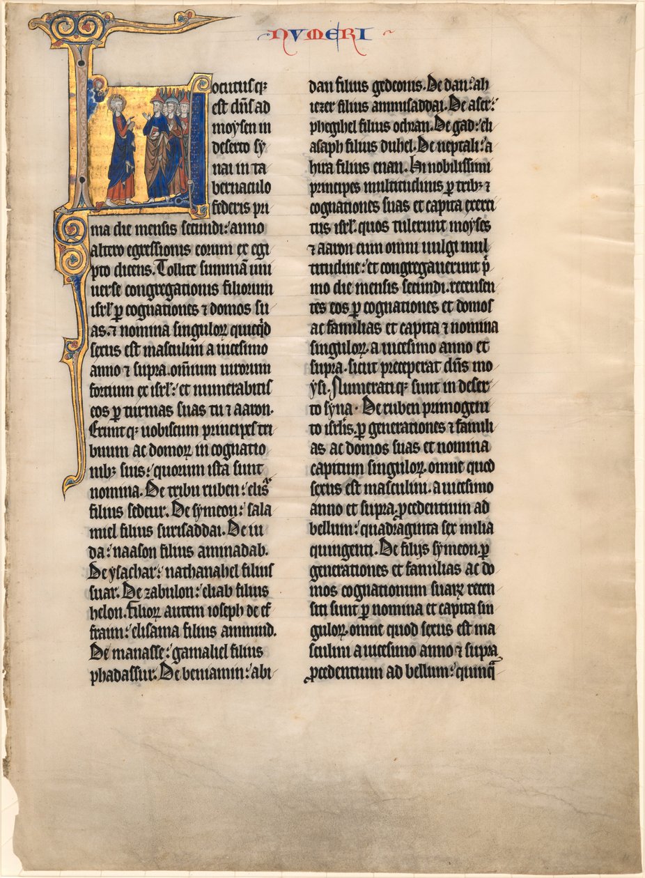 Mojżesz liczy synów Izraela autorstwa French 13th Century