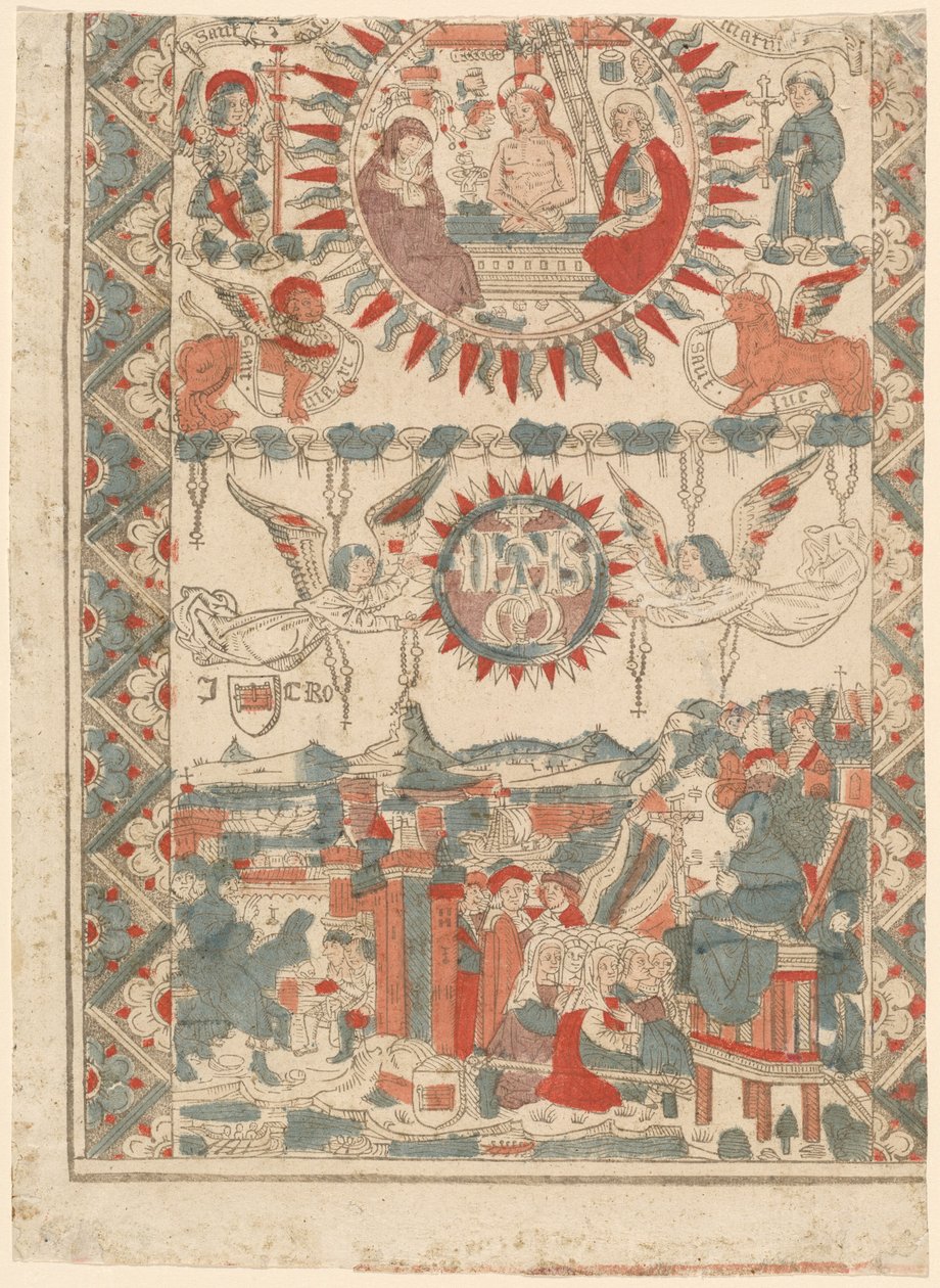 Św. Bonawentura przybywający i głoszący kazanie w Lyonie autorstwa French 15th Century