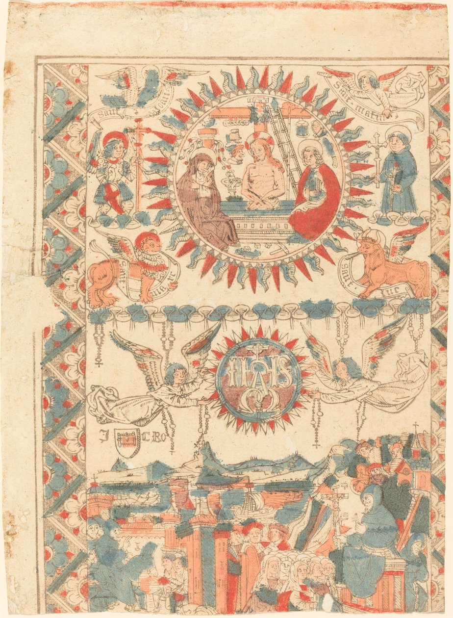 Św. Bonawentura przybywający i głoszący kazanie w Lyonie autorstwa French 15th Century