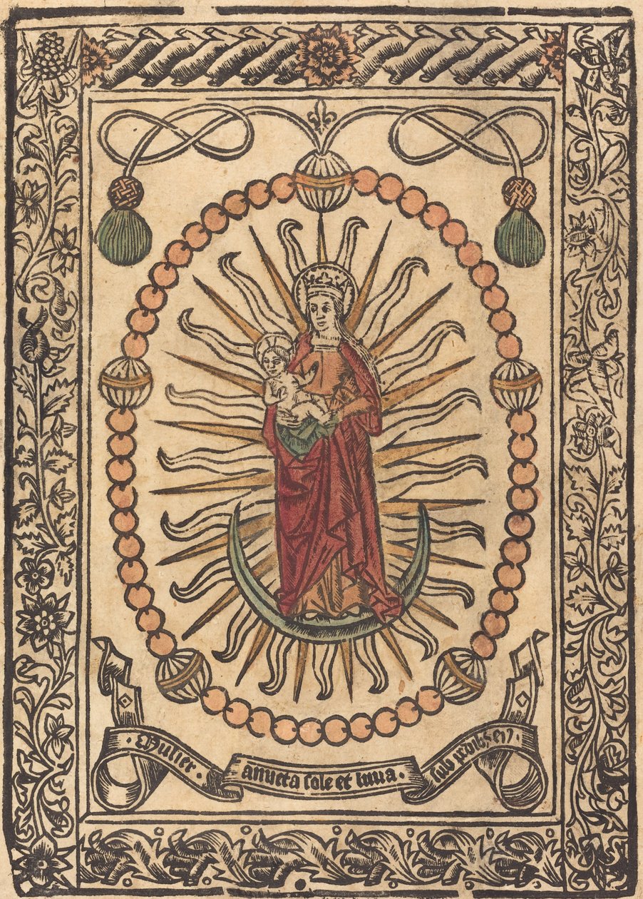 Madonna z Dzieciątkiem w różańcu autorstwa French 15th Century