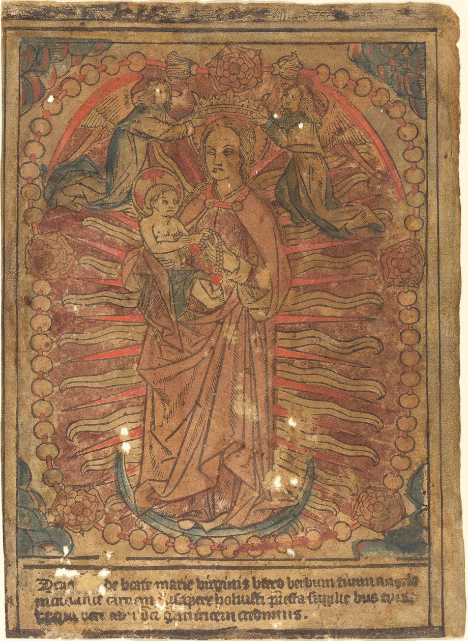 Madonna z Dzieciątkiem w różańcu autorstwa French 15th Century