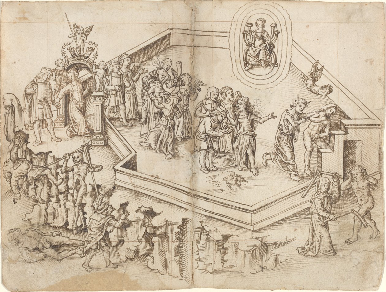 Alegoria życia uczonego w bogatym gospodarstwie domowym [fot. 3 odwrócone / 4 odwrócone] autorstwa French 16th Century