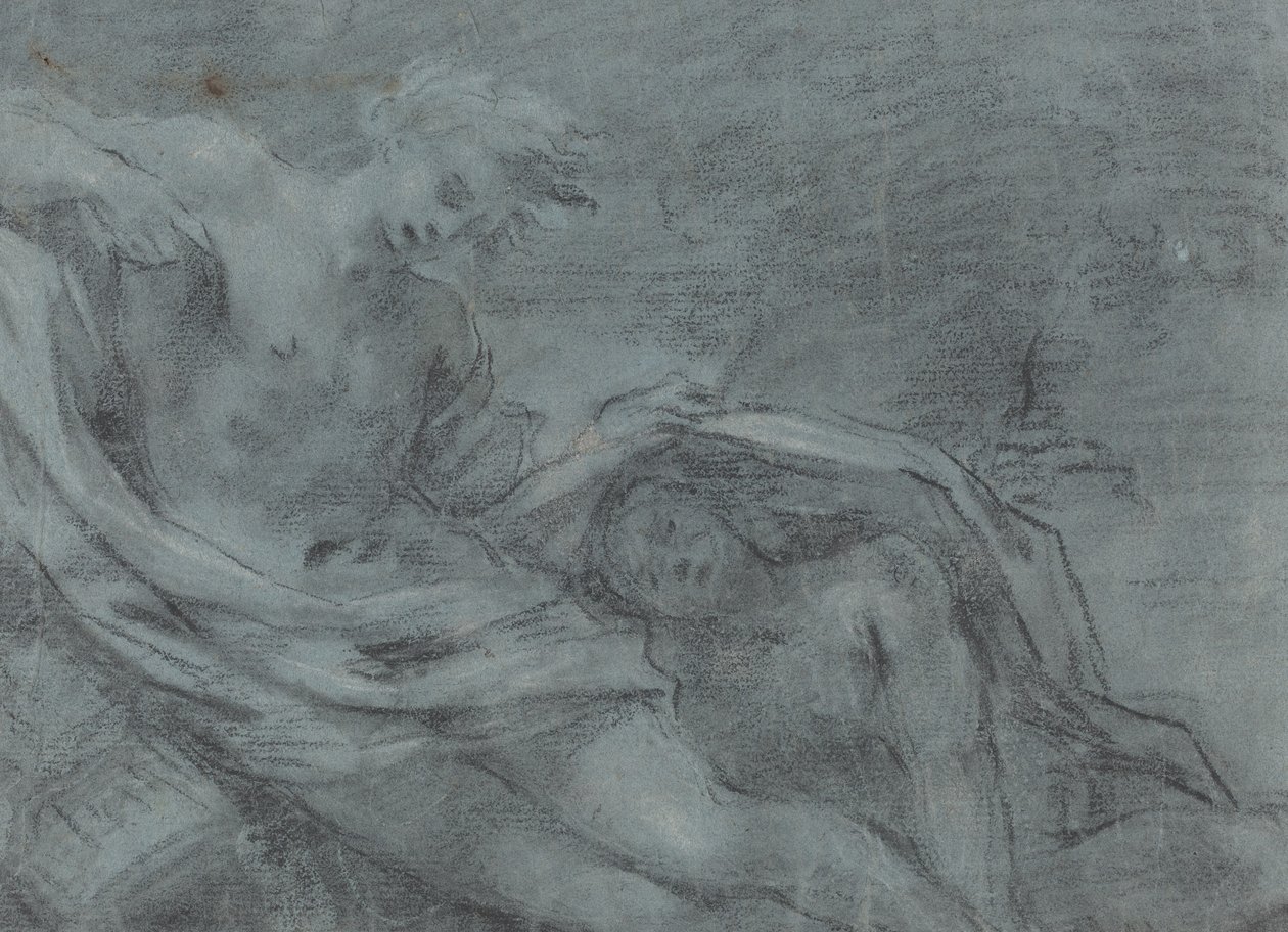 Dwie leżące postacie [verso] autorstwa French 17th Century