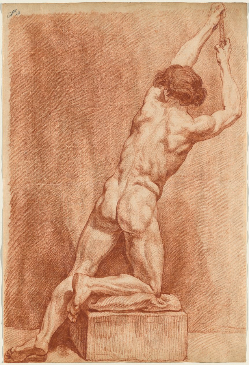Akt męski widziany z tyłu autorstwa French 18th Century