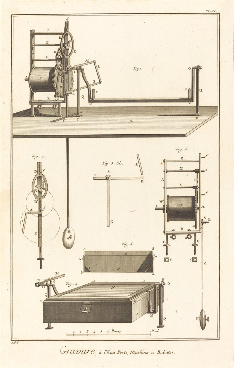 Akwaforta, Maszyna Balotter: pl. VII autorstwa French 18th Century after Robert Benard