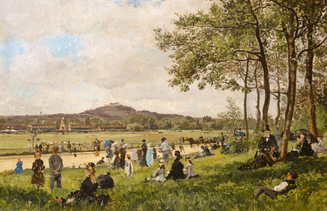 Tor wyścigowy w Longchamps autorstwa French 19th Century