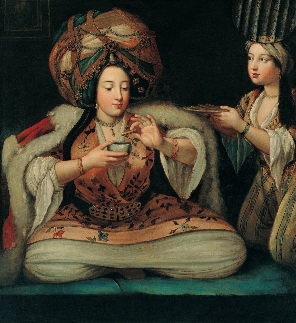 Delektowanie się kawą, początek XVIII wieku. autorstwa French Master