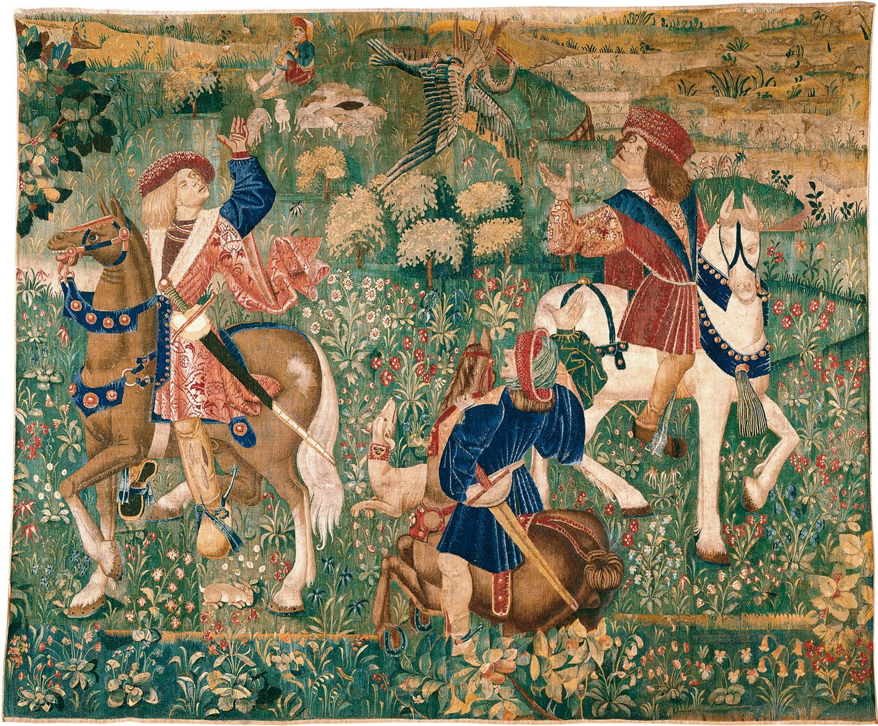 Scena sokolnicza, ok. 1500 autorstwa French Master