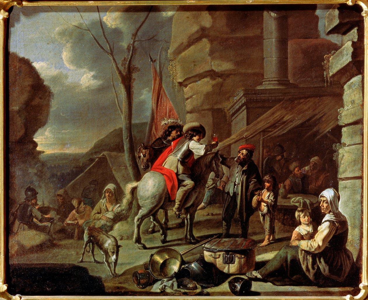Jeźdźcy w karczmie, druga połowa XVII wieku. autorstwa French Master