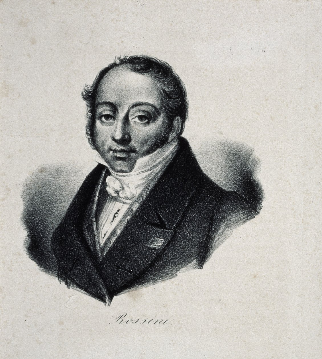Portret kompozytora Gioachino Antonio Rossiniego 1792-1868 autorstwa French Master