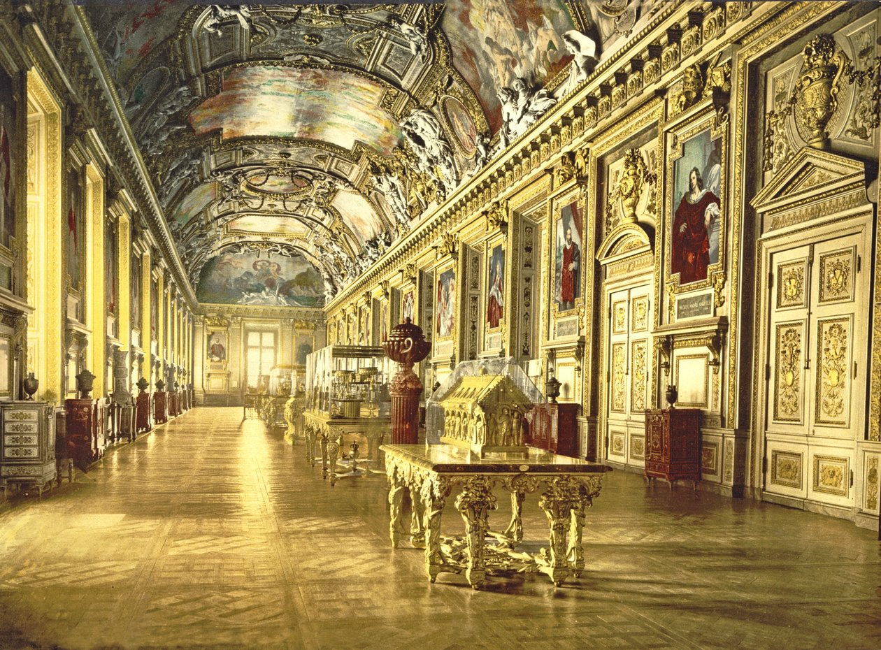 Galeria w Luwrze, Paryż, 1890-1900 autorstwa French Photographer