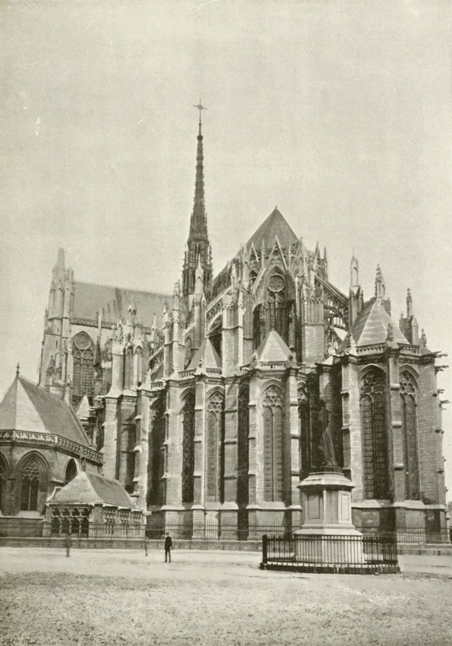 Amiens, La Cathedrale, Abside (zdjęcie czarno-białe) autorstwa French Photographer