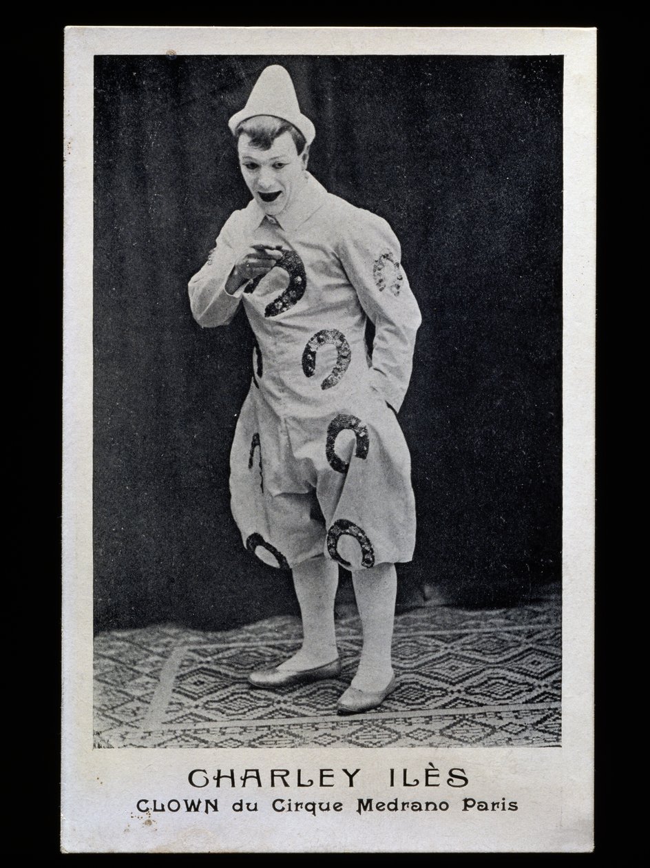 Clown Charley Iles (1876-?) z cyrku Medrano w Paryżu, ok. 1910, pocztówka, Francja, XX w. autorstwa French Photographer
