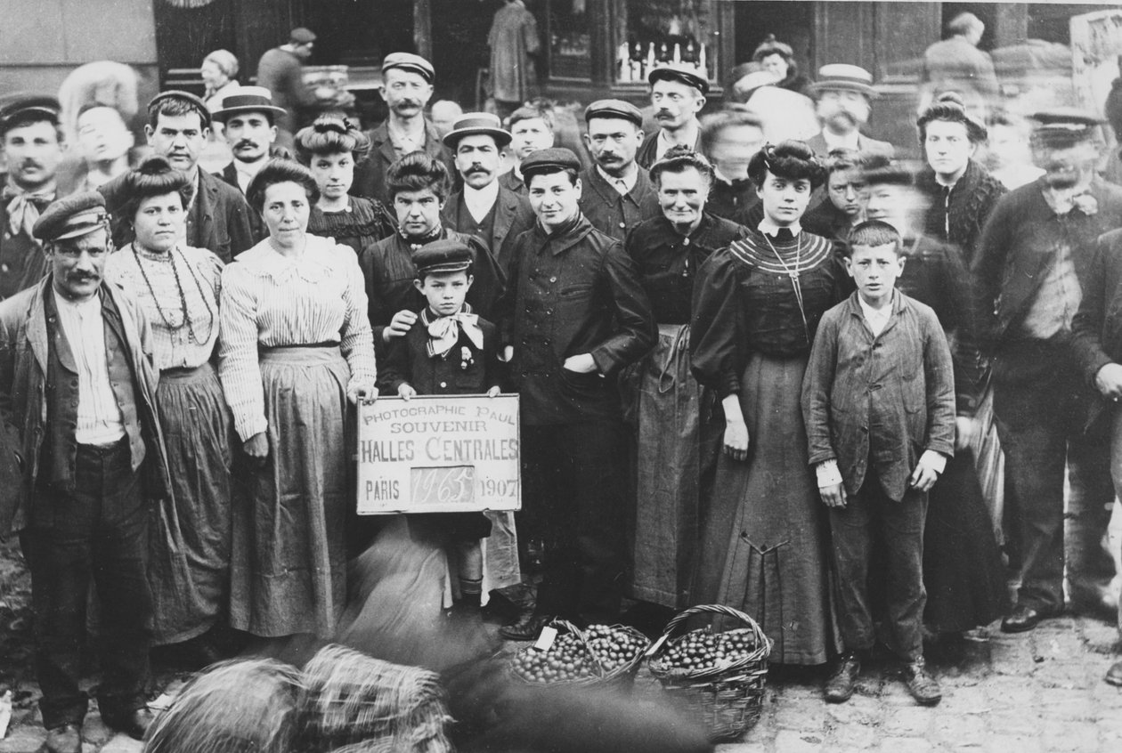 Ogrodnicy Bagneux, targ Les Halles, Paryż, 1907 autorstwa French Photographer