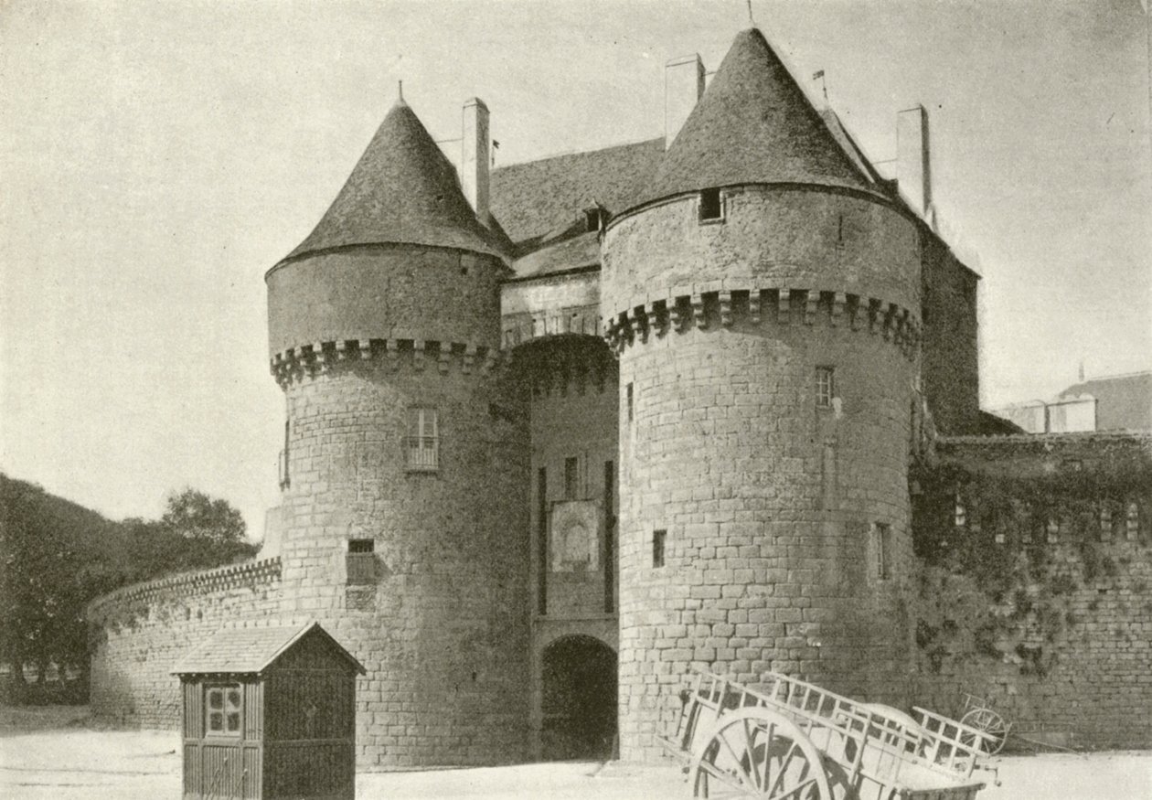 Guerande, Porte Saint-Michel (zdjęcie czarno-białe) autorstwa French Photographer
