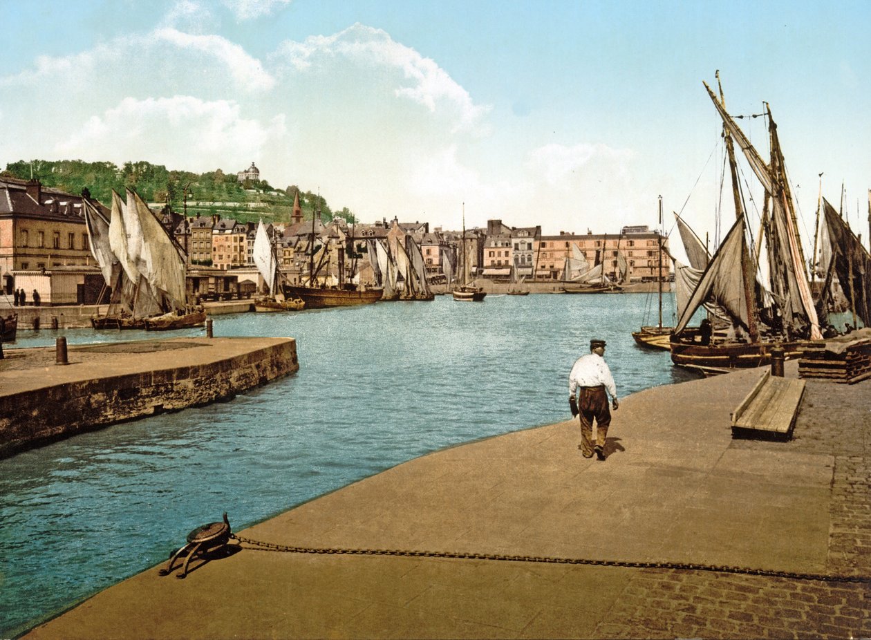 Port Honfleur, Francja, 1890-1900 autorstwa French Photographer