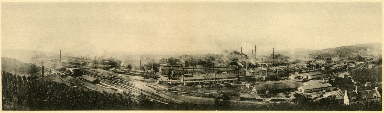 Le Creusot, widok panoramiczny z Album des Fers et Aaciers firmy Schneider & Cie, 1895 autorstwa French Photographer