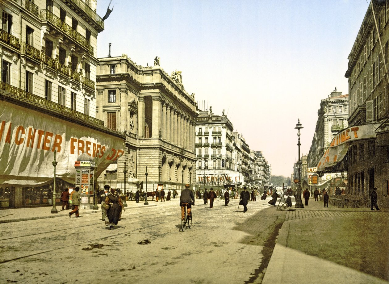 Pałac Giełdowy na La Canebière w Marsylii, wyd. ok. 1900 autorstwa French Photographer